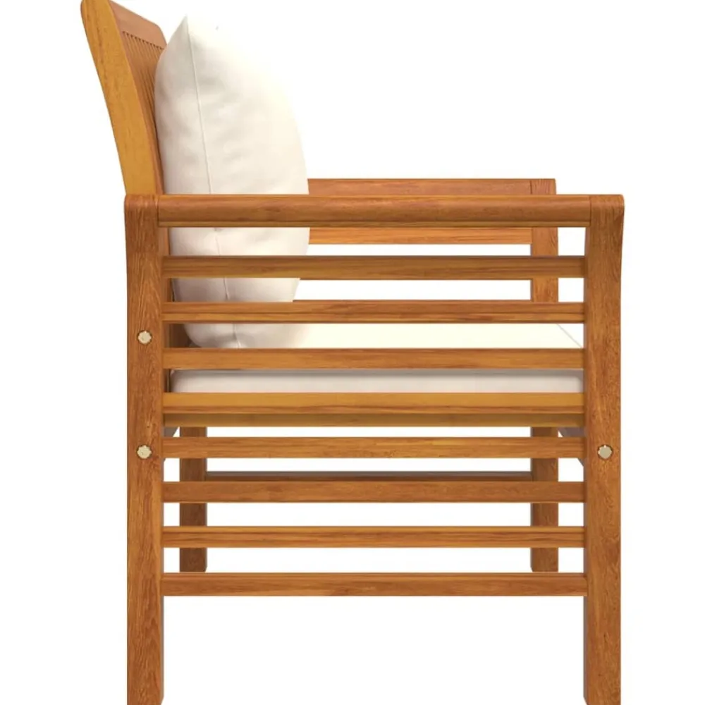 Maison Exclusive Coussins Extérieurs Et Accessoires | - Chaises de canapé et coussins blanc crème lot de 2 bois acacia