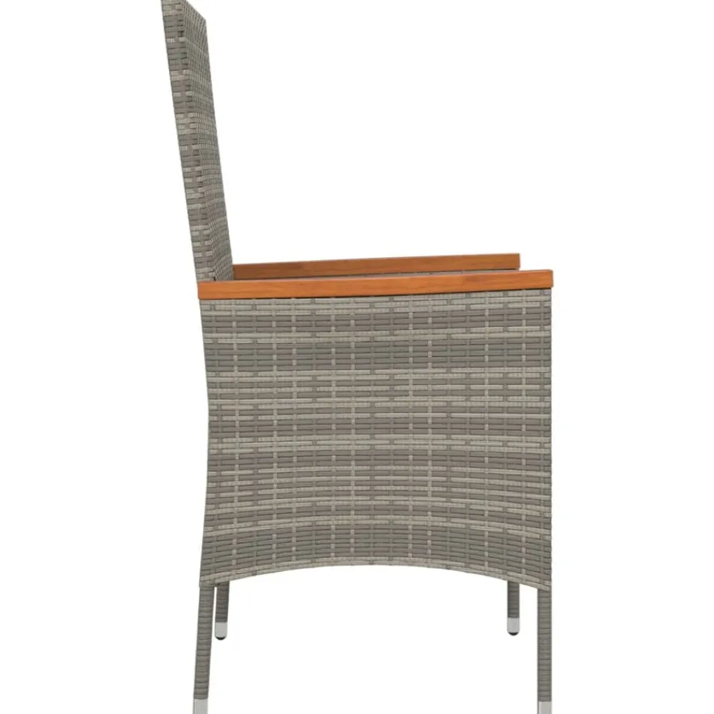 Maison Exclusive Tables Et Chaises De Jardin | - Chaises de jardin avec coussins lot de 4 résine tressée gris