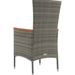 Maison Exclusive Tables Et Chaises De Jardin | - Chaises de jardin avec coussins lot de 4 résine tressée gris