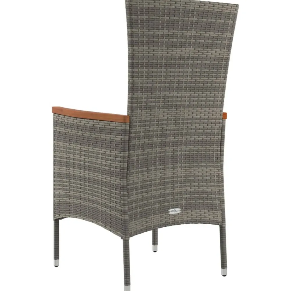Maison Exclusive Tables Et Chaises De Jardin | - Chaises de jardin avec coussins lot de 4 résine tressée gris