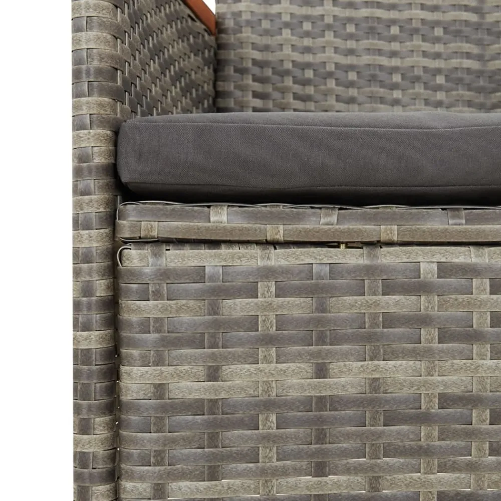 Maison Exclusive Tables Et Chaises De Jardin | - Chaises de jardin avec coussins lot de 4 résine tressée gris