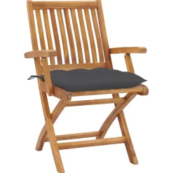 Maison Exclusive - Chaises de jardin lot de 2 et coussins anthracite bois de teck New