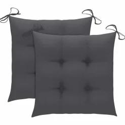 Maison Exclusive - Chaises de jardin lot de 2 et coussins anthracite bois de teck New