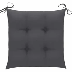 Maison Exclusive - Chaises de jardin lot de 2 et coussins anthracite bois de teck New