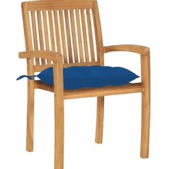 Maison Exclusive - Chaises de jardin empilables avec coussins lot de 6 teck solide Best