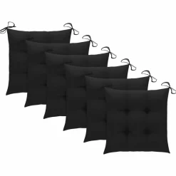 Maison Exclusive Tables Et Chaises De Jardin | - Chaises de jardin empilables avec coussins lot de 6 teck solide