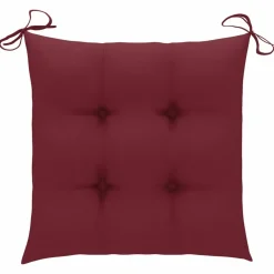 Maison Exclusive - Chaises de jardin lot de 2 coussins rouge bordeaux teck massif New