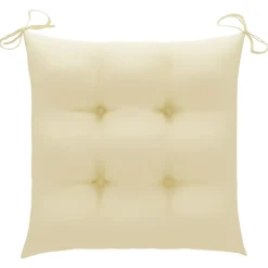 Maison Exclusive - Chaises de jardin lot de 2 et coussins blanc crème teck massif Online