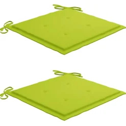 Maison Exclusive - Chaises de jardin lot de 2 avec coussins vert vif bois de teck Clearance