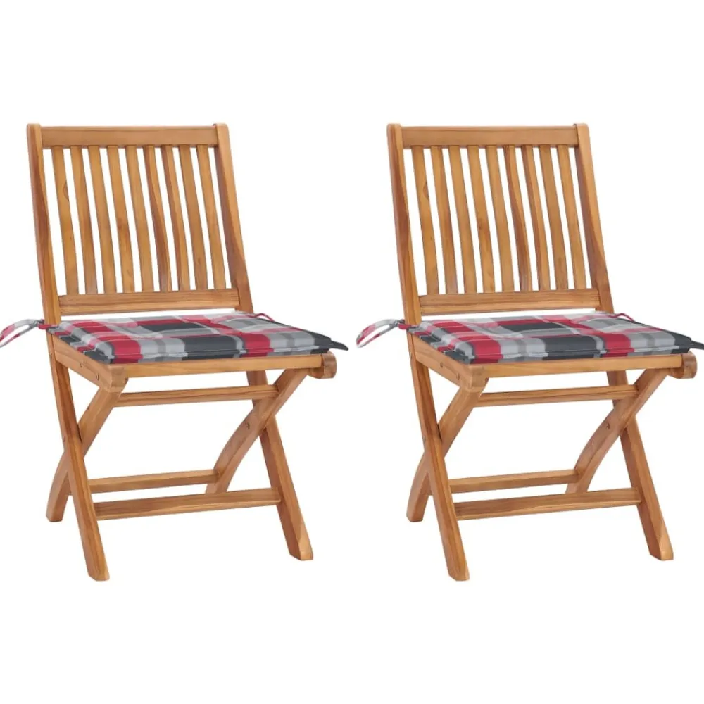 Maison Exclusive Tables Et Chaises De Jardin | - Chaises de jardin pliantes lot de 8 47x47x89cm bois massif teck