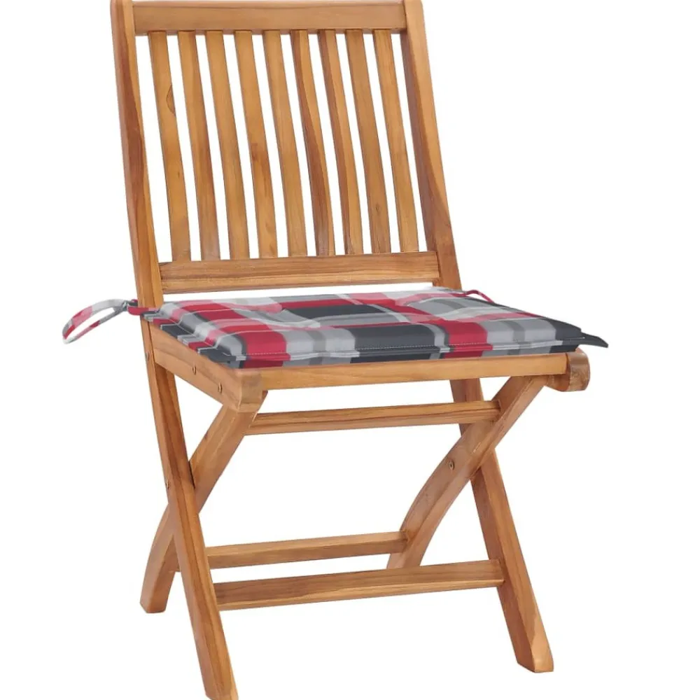 Maison Exclusive Tables Et Chaises De Jardin | - Chaises de jardin pliantes lot de 8 47x47x89cm bois massif teck