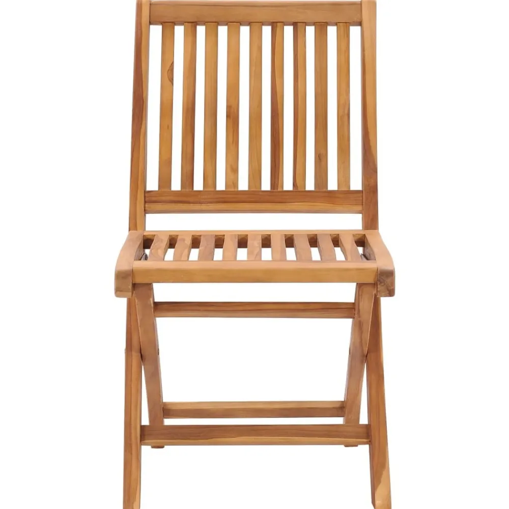 Maison Exclusive Tables Et Chaises De Jardin | - Chaises de jardin pliantes lot de 8 47x47x89cm bois massif teck