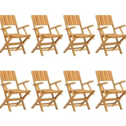 Maison Exclusive - Chaises de jardin pliantes lot de 8 55x61x90cm bois massif teck Outlet