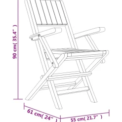 Maison Exclusive - Chaises de jardin pliantes lot de 8 55x61x90cm bois massif teck Outlet