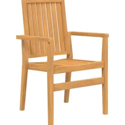 Maison Exclusive - Chaises de jardin empilables lot de 2 56,5x57,5x91 cm bois teck Discount