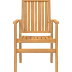 Maison Exclusive - Chaises de jardin empilables lot de 2 56,5x57,5x91 cm bois teck Discount