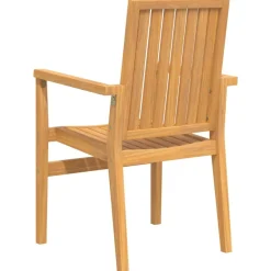 Maison Exclusive - Chaises de jardin empilables lot de 2 56,5x57,5x91 cm bois teck Discount