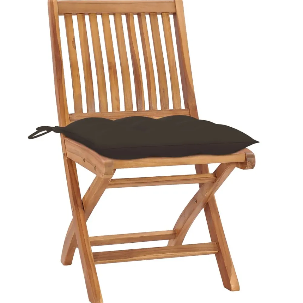 Maison Exclusive Tables Et Chaises De Jardin | - Chaises de jardin empilables avec coussins lot de 6 teck solide