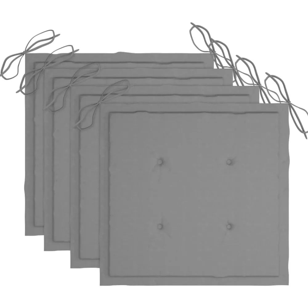 Maison Exclusive - Chaises de jardin empilables avec coussins lot de 4 teck solide Sale