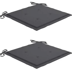 Maison Exclusive Tables Et Chaises De Jardin | - Chaises de jardin lot de 2 et coussins anthracite bois de teck