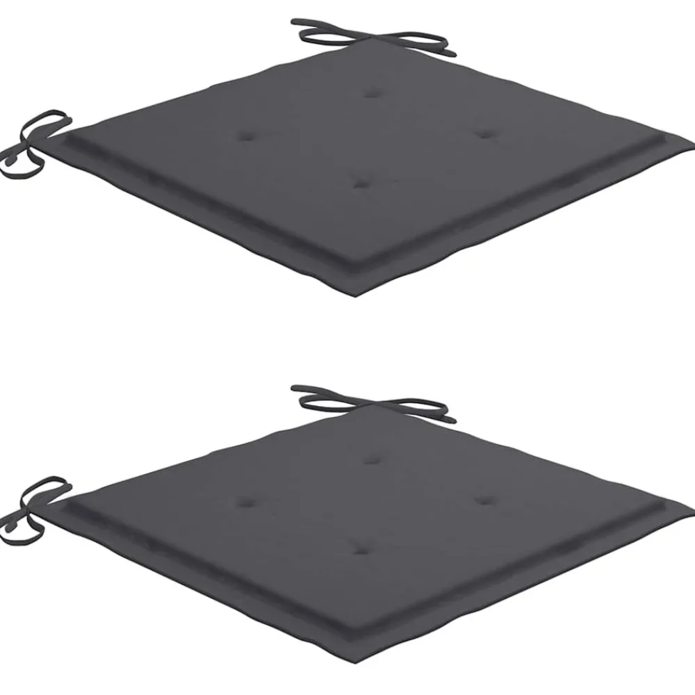 Maison Exclusive Tables Et Chaises De Jardin | - Chaises de jardin lot de 2 et coussins anthracite bois de teck
