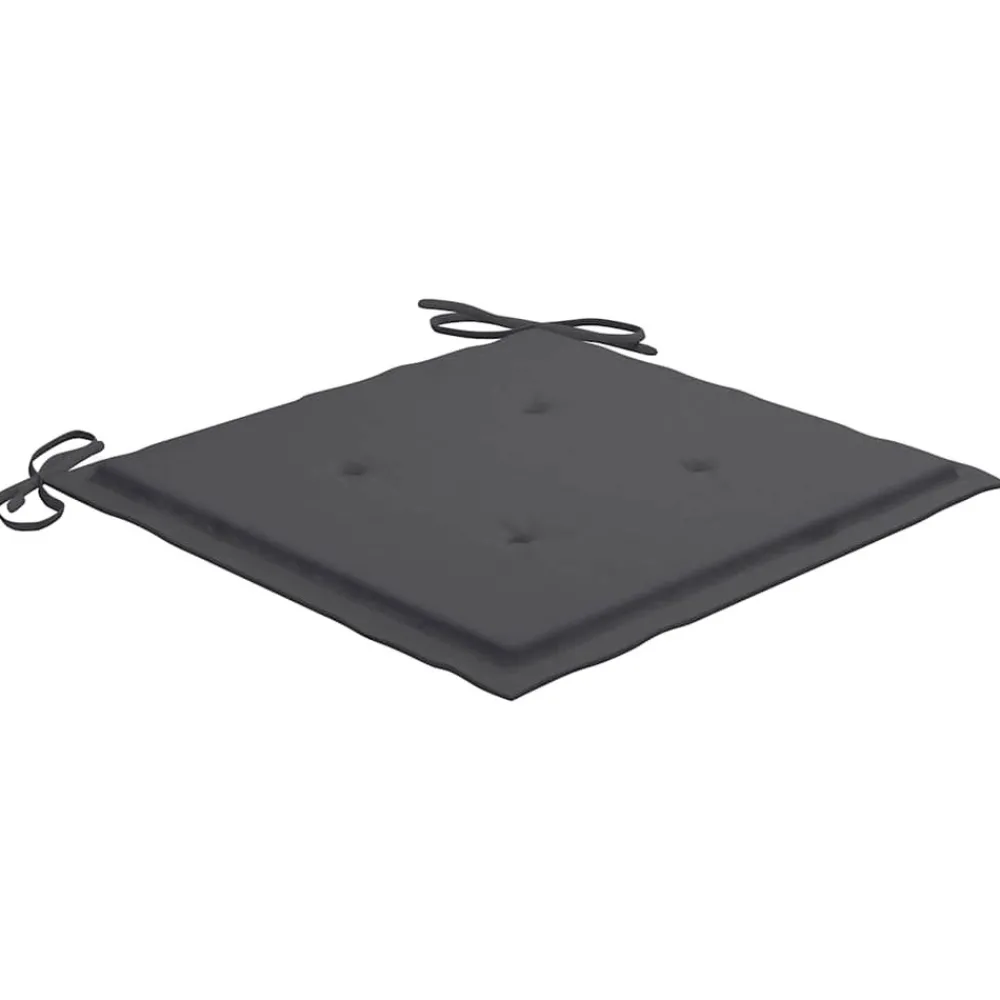 Maison Exclusive Tables Et Chaises De Jardin | - Chaises de jardin lot de 2 et coussins anthracite bois de teck