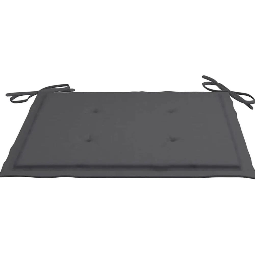 Maison Exclusive Tables Et Chaises De Jardin | - Chaises de jardin lot de 2 et coussins anthracite bois de teck