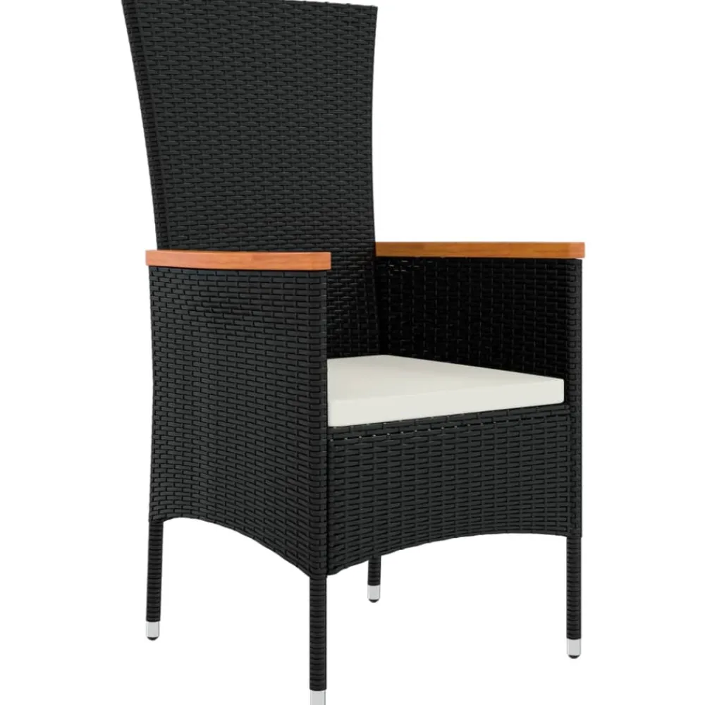 Maison Exclusive - Chaises de jardin lot de 4 avec coussins résine tressée noir Sale