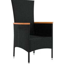 Maison Exclusive - Chaises de jardin lot de 4 avec coussins résine tressée noir Sale