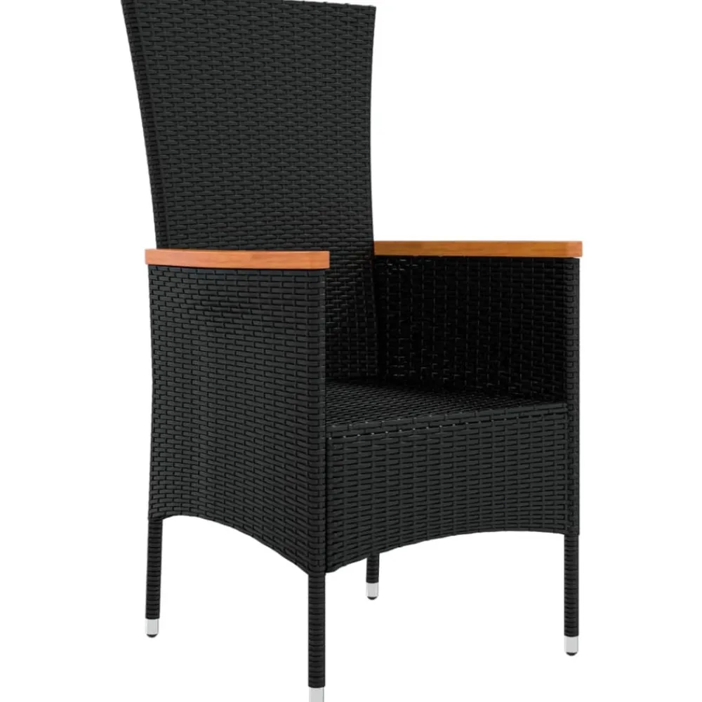 Maison Exclusive - Chaises de jardin lot de 4 avec coussins résine tressée noir Sale