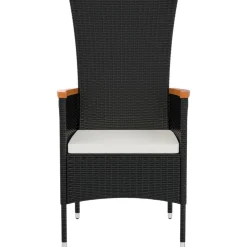 Maison Exclusive - Chaises de jardin lot de 4 avec coussins résine tressée noir Sale