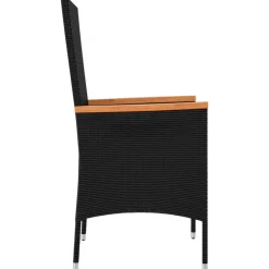 Maison Exclusive - Chaises de jardin lot de 4 avec coussins résine tressée noir Sale