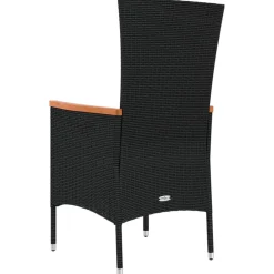 Maison Exclusive - Chaises de jardin lot de 4 avec coussins résine tressée noir Sale