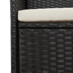 Maison Exclusive - Chaises de jardin lot de 4 avec coussins résine tressée noir Sale