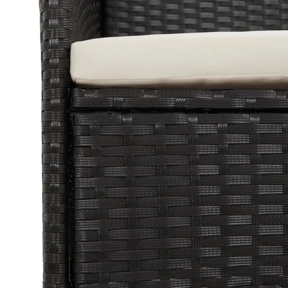 Maison Exclusive - Chaises de jardin lot de 4 avec coussins résine tressée noir Sale