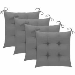 Maison Exclusive - Chaises de jardin empilables avec coussins lot de 4 teck solide Online