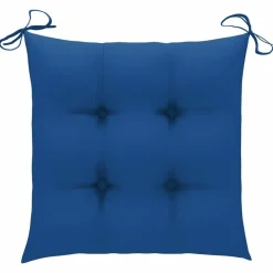 Maison Exclusive - Chaises de jardin lot de 2 et coussins bleu bois de teck massif Best