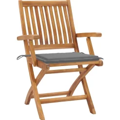 Maison Exclusive - Chaises de jardin lot de 2 et coussins gris bois de teck massif New