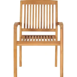 Maison Exclusive - Chaises de jardin empilables avec coussins lot de 6 teck solide Clearance
