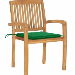 Maison Exclusive - Chaises de jardin empilables avec coussins lot de 4 teck solide New