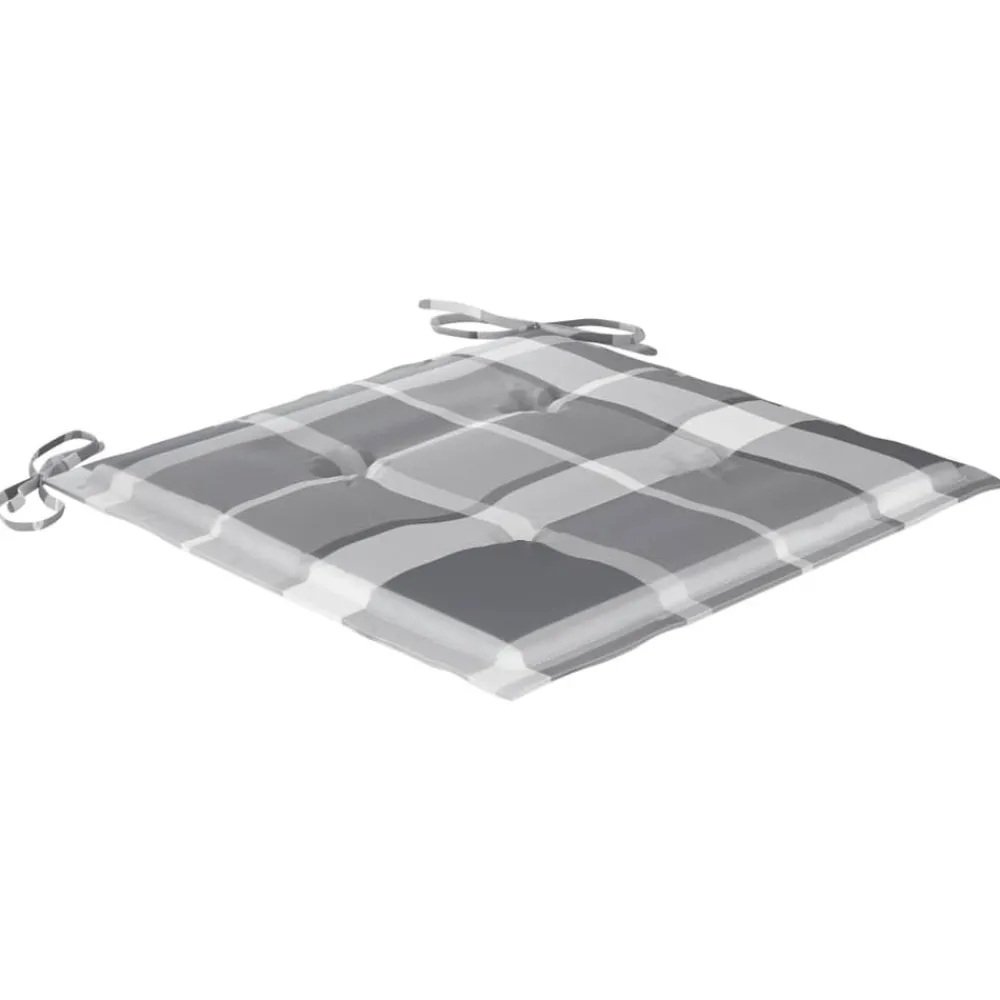 Maison Exclusive - Chaises de jardin lot de 2 avec coussins à carreaux gris teck Sale