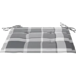 Maison Exclusive - Chaises de jardin lot de 2 avec coussins à carreaux gris teck Sale
