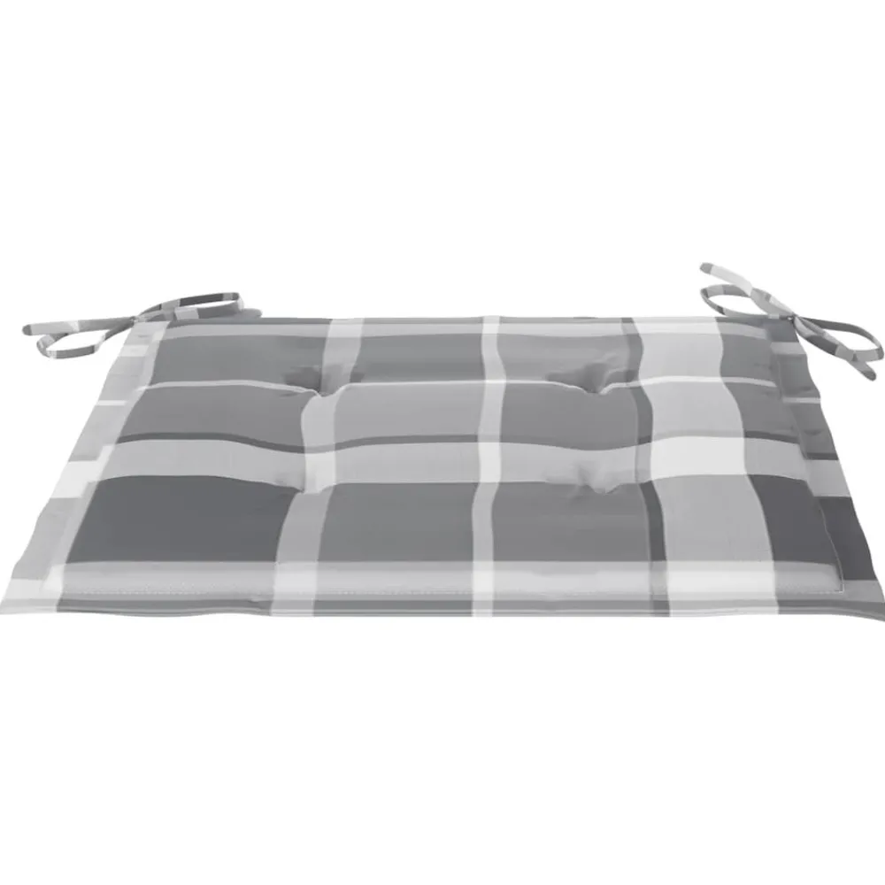 Maison Exclusive - Chaises de jardin lot de 2 avec coussins à carreaux gris teck Sale
