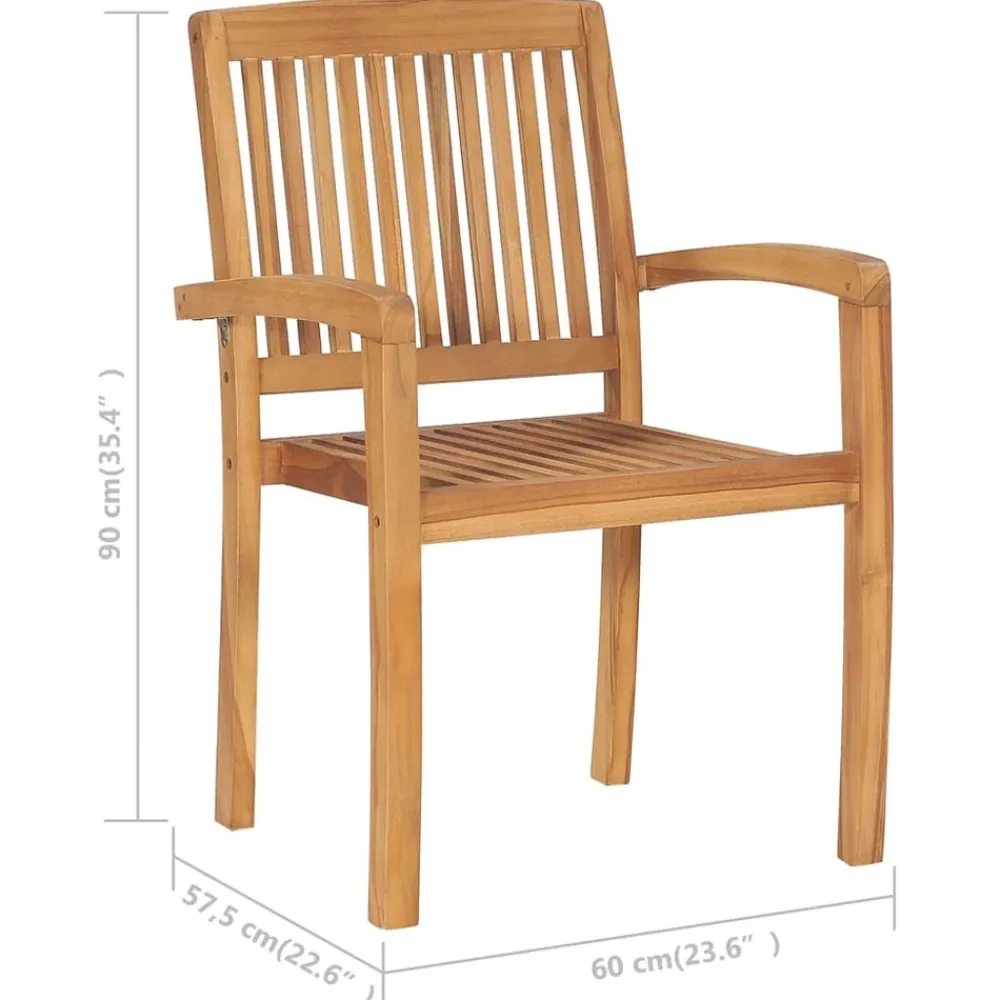 Maison Exclusive - Chaises de jardin empilables 6 pcs bois de teck solide Clearance
