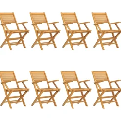 Maison Exclusive - Chaises de jardin pliantes lot de 8 55x62x90cm bois massif teck Clearance