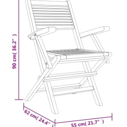 Maison Exclusive - Chaises de jardin pliantes lot de 8 55x62x90cm bois massif teck Clearance