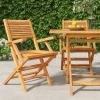 Maison Exclusive - Chaises de jardin pliantes lot de 2 55x62x90cm bois massif teck Discount