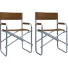 Maison Exclusive - Chaises de metteur en scène lot de 2 acier marron Discount