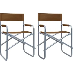 Maison Exclusive - Chaises de metteur en scène lot de 2 acier marron Discount