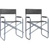 Maison Exclusive Tables Et Chaises De Jardin | - Chaises de metteur en scène lot de 2 acier gris